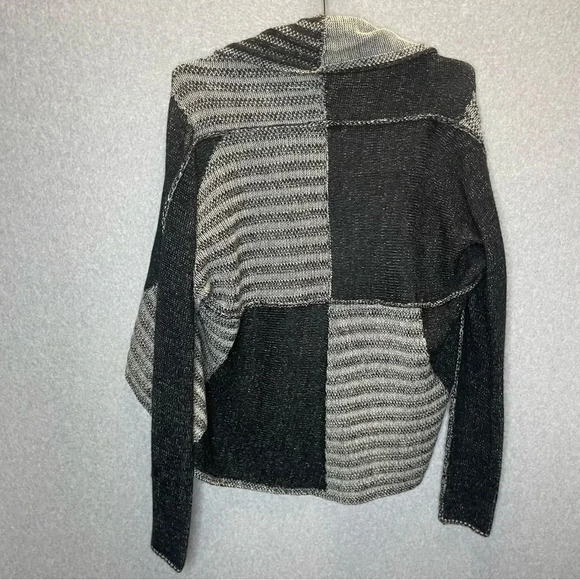 CAbi Patchwork Wool Blend Circle Open Front Cardigan - Picture 6 of 6